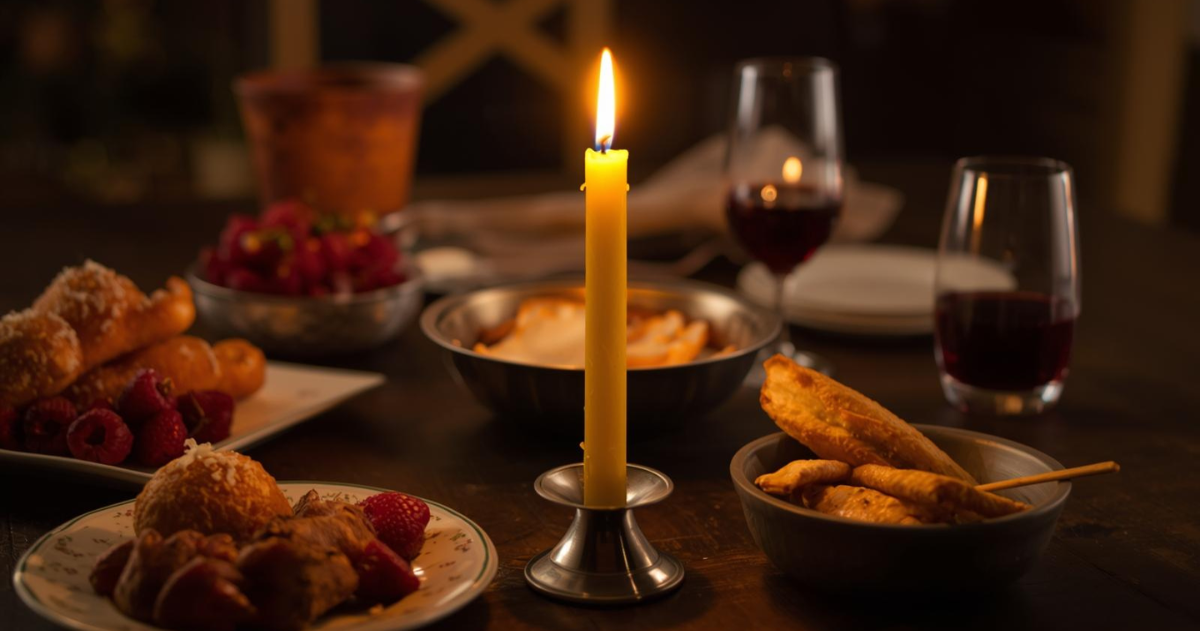 slava u srbiji, slavska trpeza sa svećom